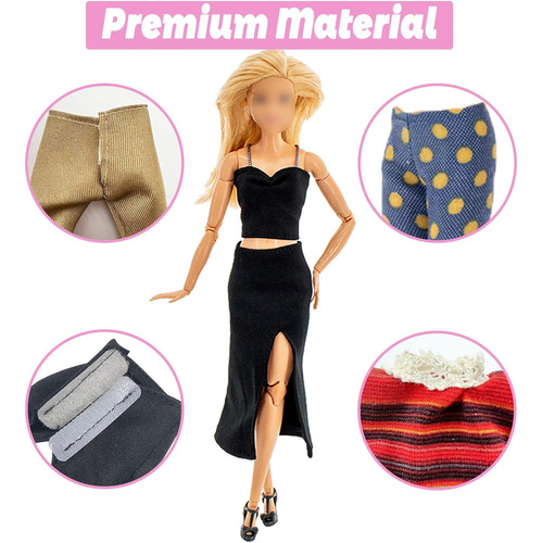 16 Pcs Ropa Y Accesorios Para Una Muñeca Barbie De 11.5 PuLG