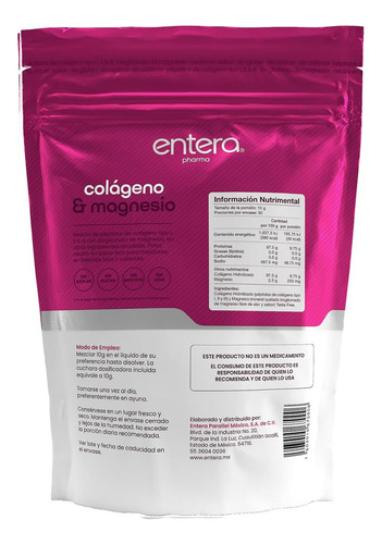 Entera Colágeno & Magnesio Mezcla Balanceada Tipo I Il Y Ill Momento De Aplicación Día Y Noche Día/noche