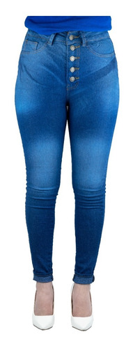 Pantalón Jeans Para Mujer Jld10 Botones Al Frente