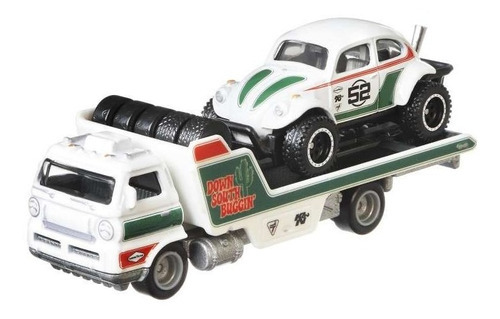 Hot Wheels Team Transport Volkswagen  Baja Bug  Wide Ope #23 Color Blanco Con Verde Y Rojo