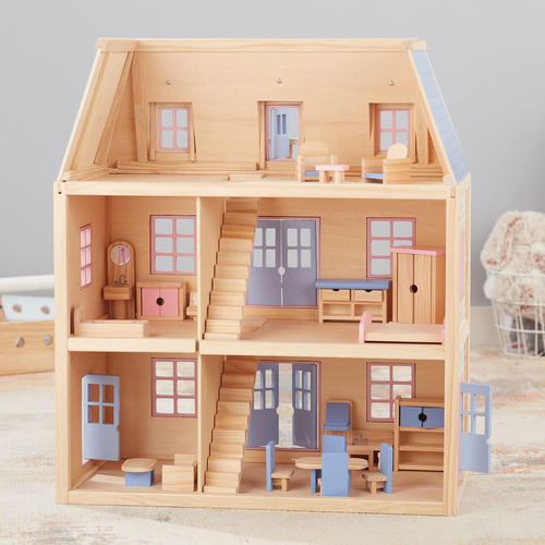 Melissa Doug Casa De Muñecas De Madera De Varios Niveles Sio