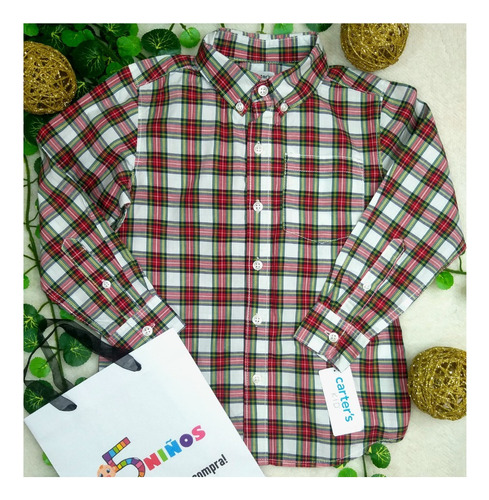 Camisa Carter's Cuadros Verde/rojo