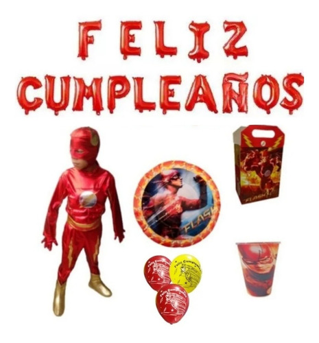 Flash Paq Fiesta Artículos Cumpleaños Disfraz 10 Niños 