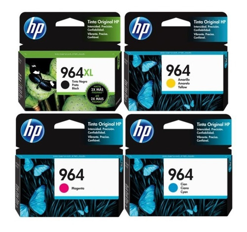 Pack De Tintas Hp 964xl Negro, 964 Cian,magenta, Amarillo