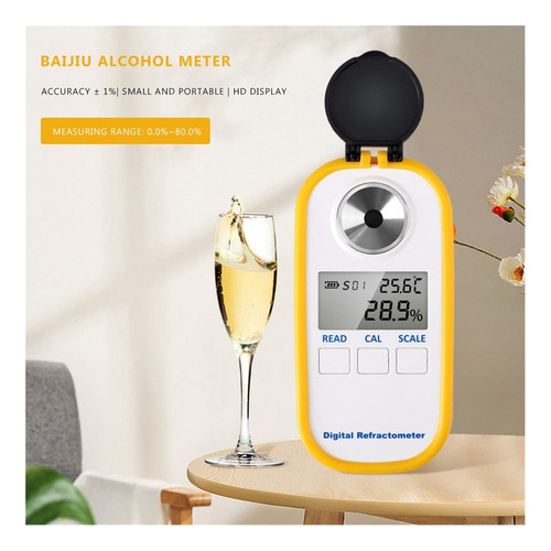 Medidor De Alcohol De Vino Digital Portátil, Refractómetro,