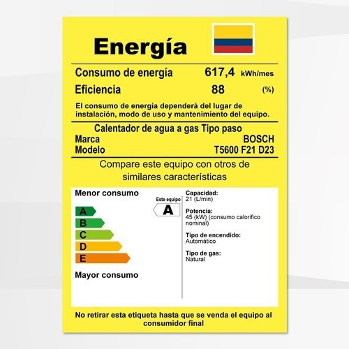 Imagen 4 de 8 de Calentador Bosch 21 Litros Tiro Forzado Para Gas Natural