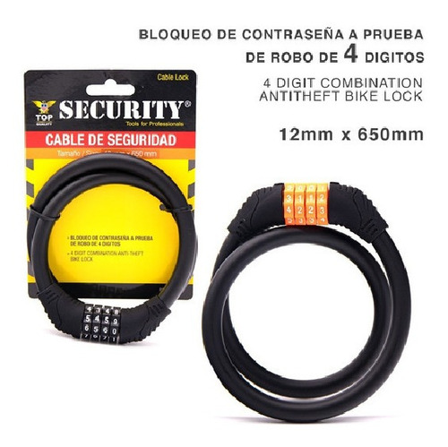 Candado Bicicleta Combinacion 4 Digitos Security