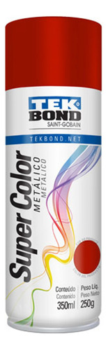 Super Color Spray Vermelho Metalico Tekbond 350ml