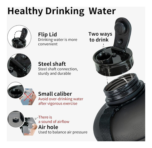 Botella Agua 2 Litros Gimnasio Crossfit Tomar Más Agua