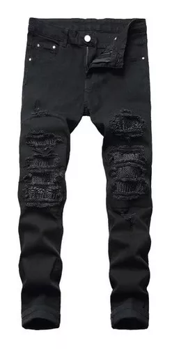 Jeans Rotos Negros Para MercadoLibre 📦