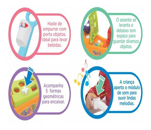 Imagem 4 de 5 de Carrinho 2 Em 1 Budy Baby Car Porta Treco Formas Geometricas