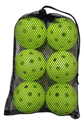 6x Bolas De Pickleball, Bola De Tamanho Oficial, Bola Verde