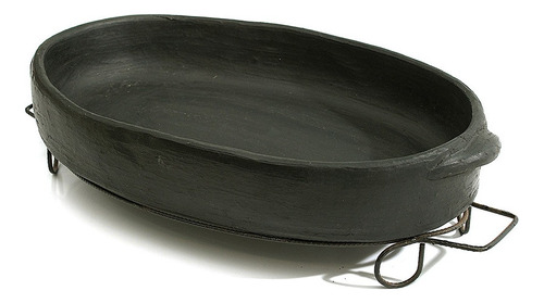 Assadeira De Barro Preto Capixaba Oval 38x26x8 Cm