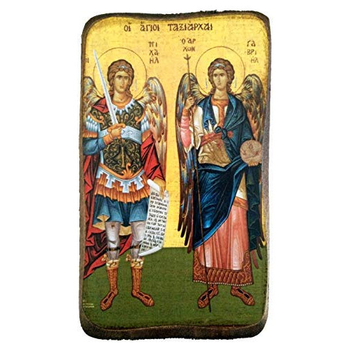 Icono De Madera Griego Cristiano Ortodoxo De Arcángele...
