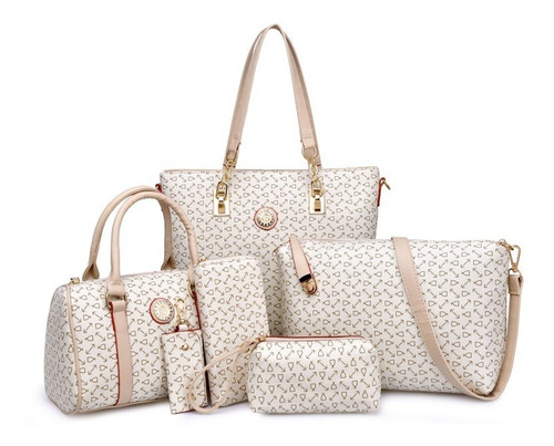 Set 6 Bolsas Mujer Estampado Cartera Moda Crossbody Tote Pu