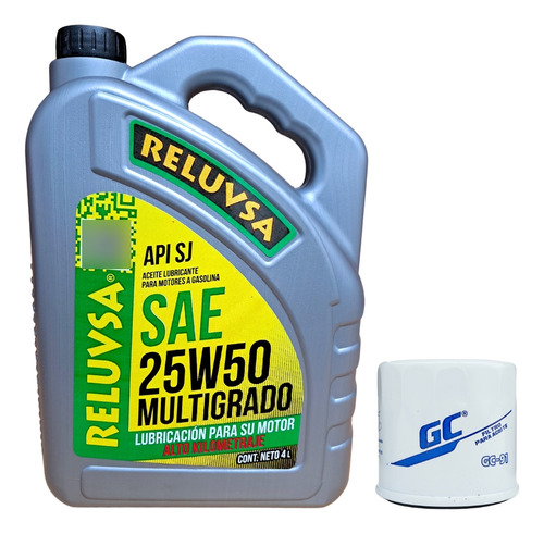 Kit Lubricación Reluvsa 25w50 4l P/ Nissan Tiida 1.8 2009