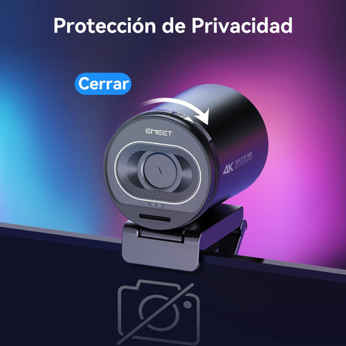Cámara Web 4k Uhd Emeet S600 Kit, Con Trípode, 1080p 60fps