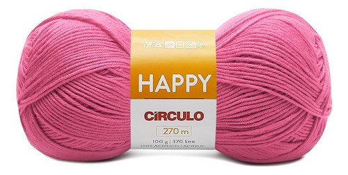 Fio Happy Circulo 100g Tex 370 270mts Crochê Tricô Cor 3457- Pig