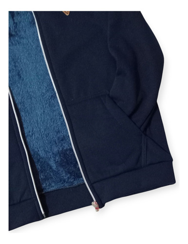 Campera Termoabrigada Infantil Piel Capucha Escolar Bolsillo