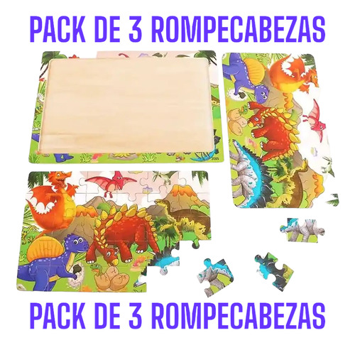 Lindo Y Divertido Rompecabeza 30 Piezas. Pack De 3 Unidades