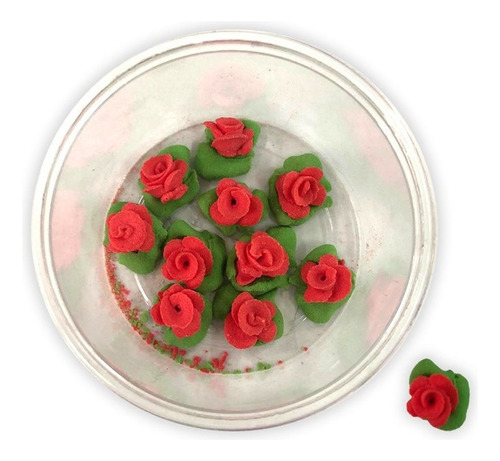 Flor De Azucar Comestible Rosa Rococo X 10 Un