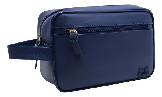 Necessaire Bolsa Masculina Feminina Porta Maquiagem Academia Azul Liso