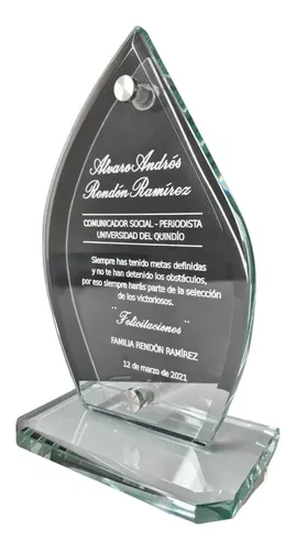 Placa Conmemorativa con base de cristal :: Grabbia