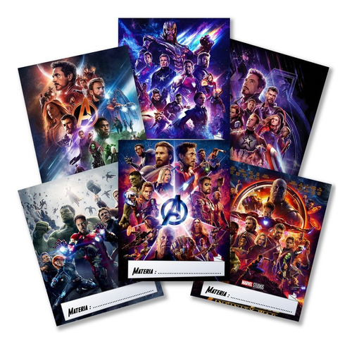 Separadores Asignaturas Avengers Marvel Carpeta N3 X6