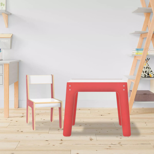 Mesa Com Cadeirinha De Madeira Resistente Para Crianças