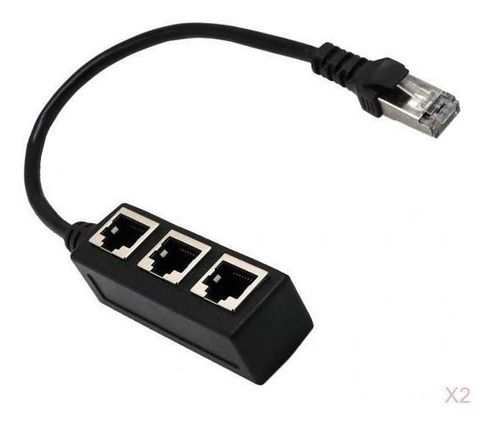 2x Divisor De Rede Lan Ethernet Rj45, Adaptador De 3 Vias E