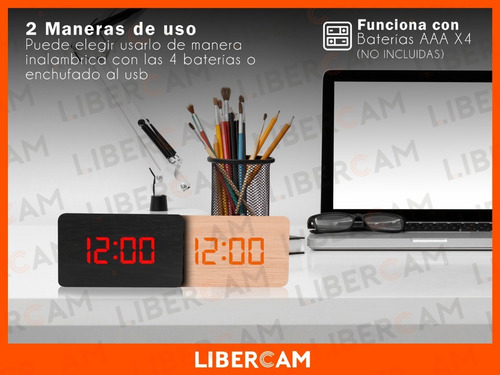 Imagen 5 de 10 de Reloj Despertador Digital Sensor Alarma Fecha Temperatura