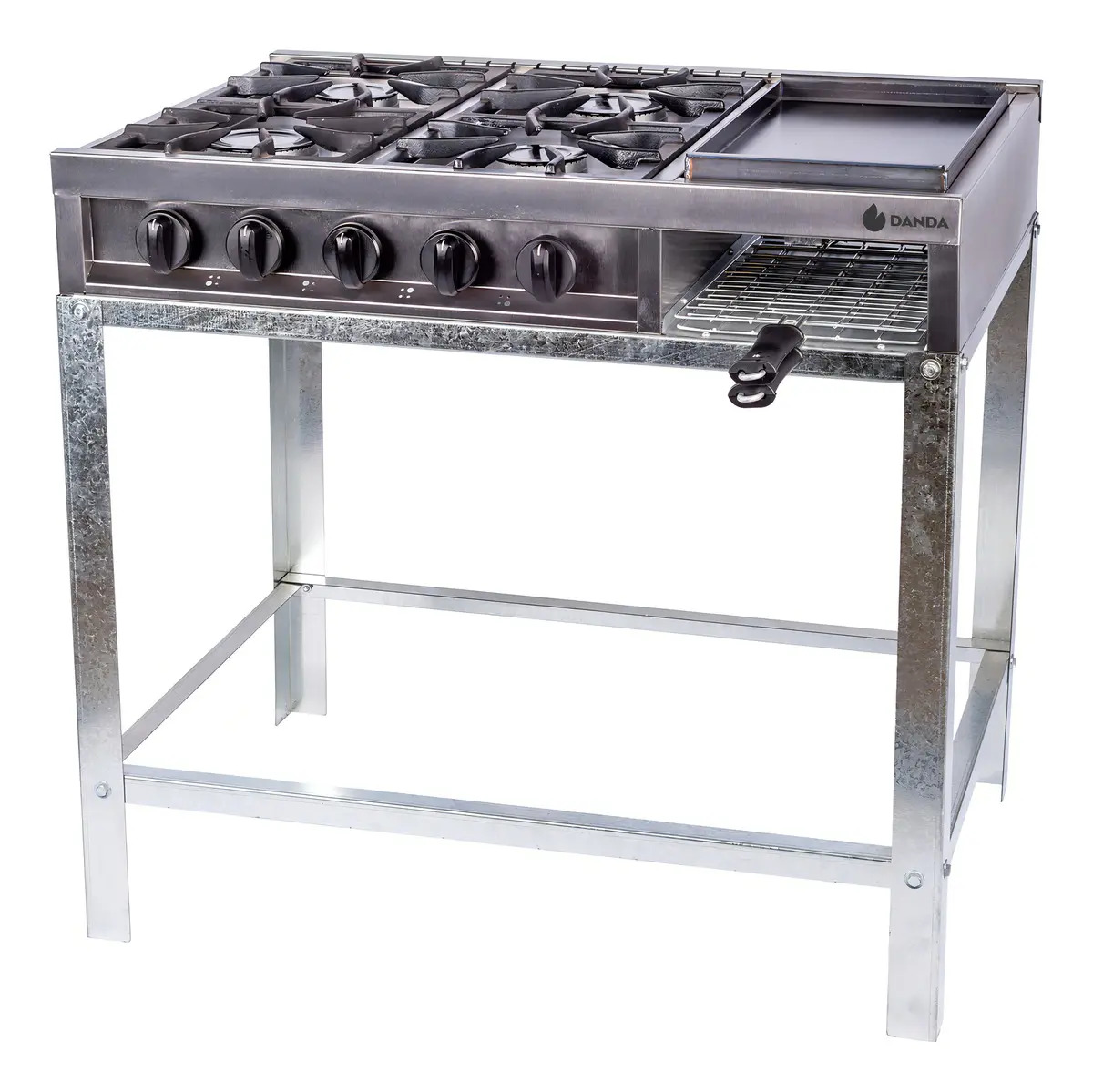 Anafe Danda 4 Hornallas Gas Industrial Plancha Hierro Fundido Multigas