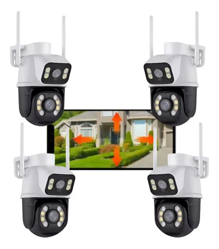 comprar Kit 4 Câmera Segurança Dupla Prova Dágua Wifi Hd Icsee A28