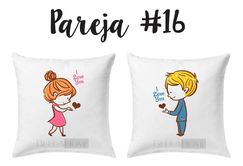 Cojín Pareja #16 Decorativo Amor Y Amistad