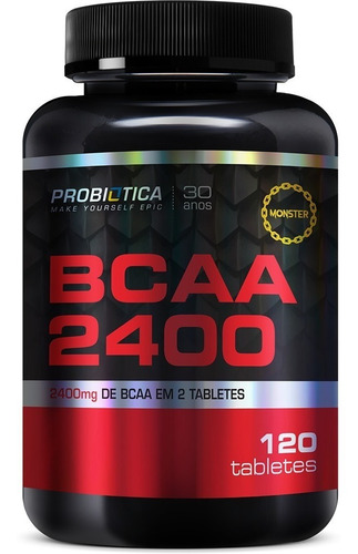 Bcaa 2400 Mg 120 Tabletes  Probiótica - Imperdível - Com Nf