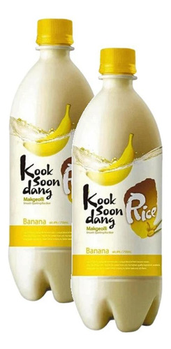 2 Bebida Alcoólica De Arroz Coreana Makgeolli Banana 750ml