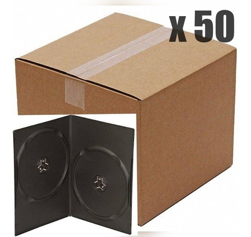 Case Rígido Para 2 Dvd/cd Caja X50u Estuche Duro 7mm Espesor