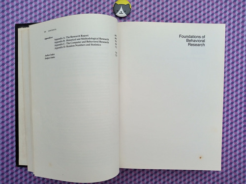 Libro: Foundations Of Behavioral Research / Fred Kerlinger (Usado)