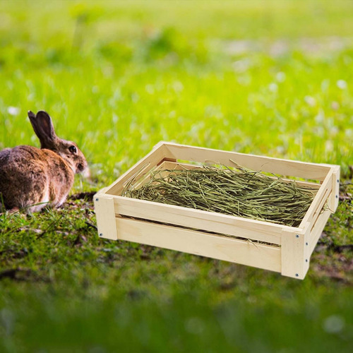 Alimentador De Heno De Conejo De Madera, Contenedor De Heno