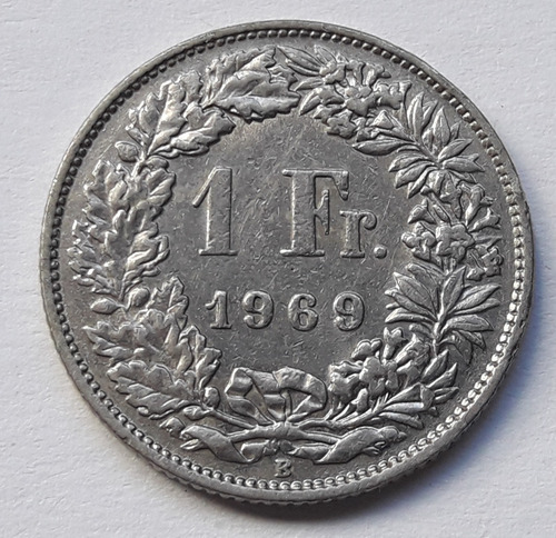 * Suiza 1969 B. 1 Franco. Níquel.  Oferta!!! Km# 24a1