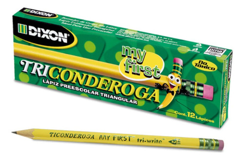 Caja C/12 Lapices Ticonderoga #2 Hb Jumbo Triangular