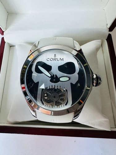 Reloj Pulsera Corum Luminosa Blanca/plata + Caja De Madera Blanco Plateado Blanco (Usado)