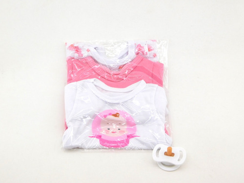 Combo 3 Bodies Y Chupete Para Bebotes Jt44cm -num4 Rosas