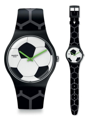 Reloj Swatch Unisex Footballissime 2016 Suoz216c Negro Negro Blanco