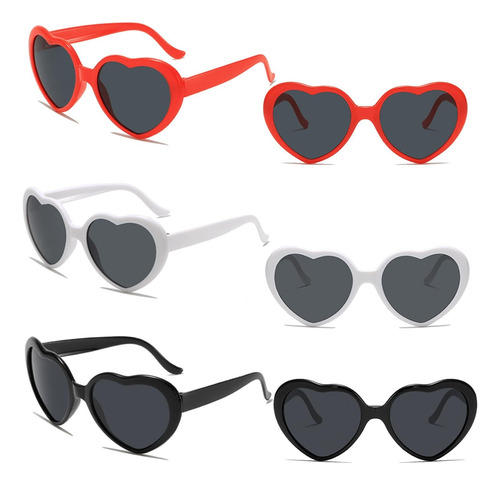 Juego De 6 Gafas De Sol Vintage Con Forma De Corazón