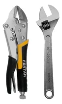 Comprar Kit Alicate De Pressão Boca Reta Chave Inglesa 10