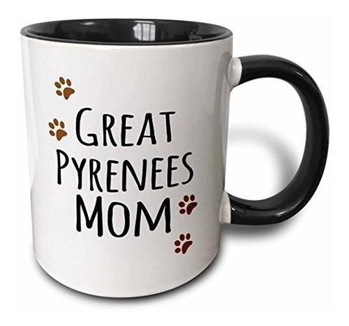 Brand: 3drose Pyrenees Dog Mom Mug, 11 Oz, Black