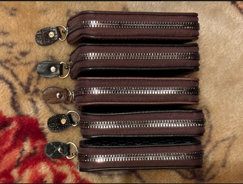 Cartera Tarjetero Billetera Monedero Moderno Unisex Varía Lisa Níquel Negro