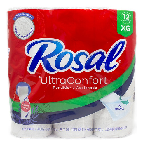 Papel Higienico Rosal Ultra Confort X 12 Und 