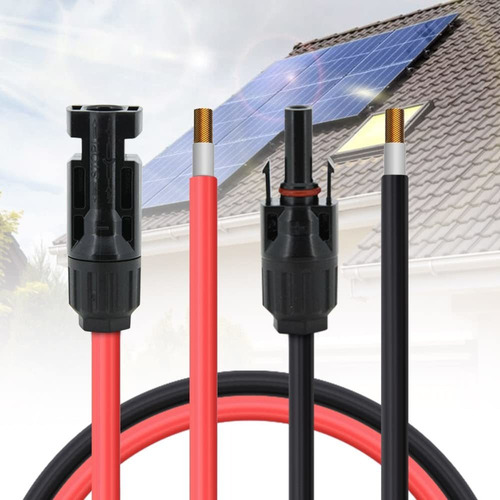 Kedakeji Un Par Cable Extension Solar 10 Pie Rojo + Negro